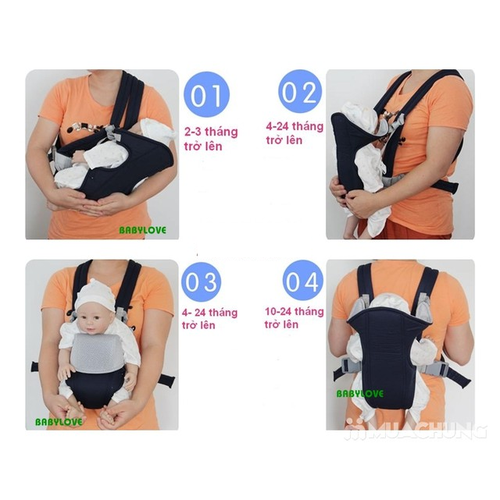Địu em bé 4 tư thế Baby Carrier thoáng mát; phù hợp với mọi thời tiết