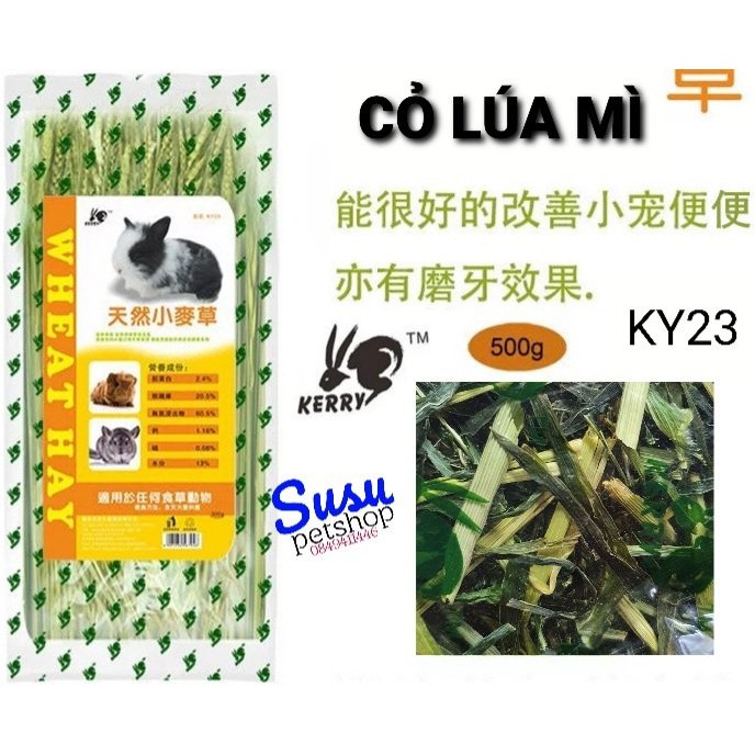 Cỏ lúa mạch, lúa mì kerry cắt khúc thơm ngon cho thỏ, bọ 100gr