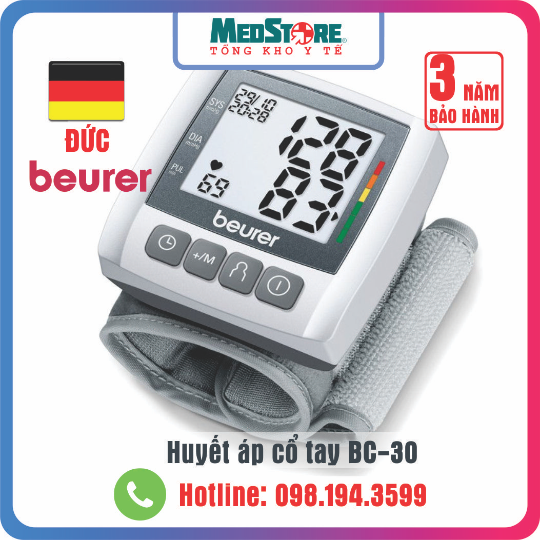 Máy đo huyết áp cổ tay điện tử beurer bc30 - tbyt medstore