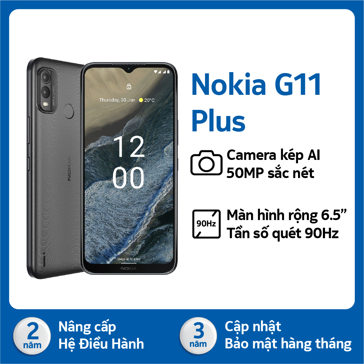 Điện thoại nokia g11 plus ram 3gb/64gb - hàng chính hãng - mới nguyên hộp