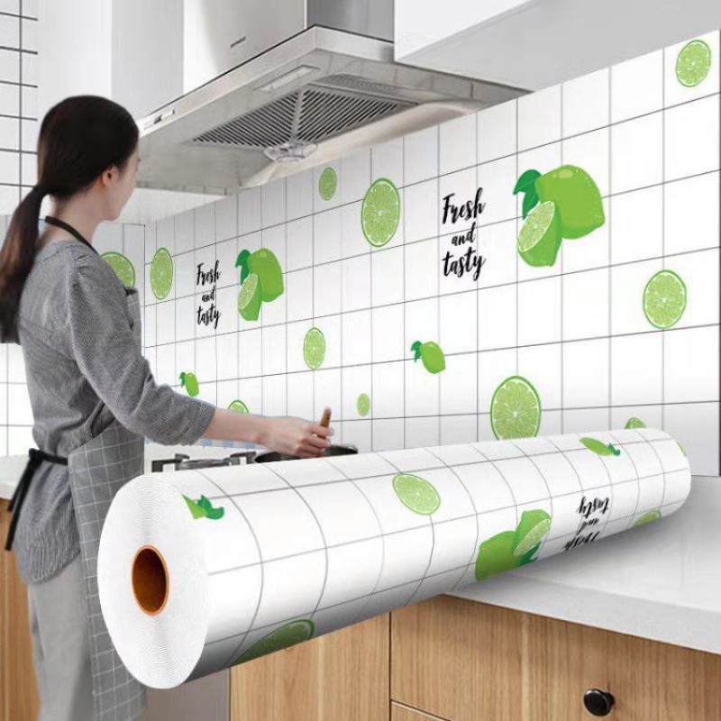 DECROOM 3*0.6M Decal dán bếp Giấy dán bếp chịu nhiệt khổ Giấy Dán Tường Bếp Tráng Nhôm Chống Dầu mỡ miếng decal dán tường bếp Decal vân đá dán tường bếp chống thấm decal giả vân đá 3D màu ghi chịu nhiệt decal dán tường