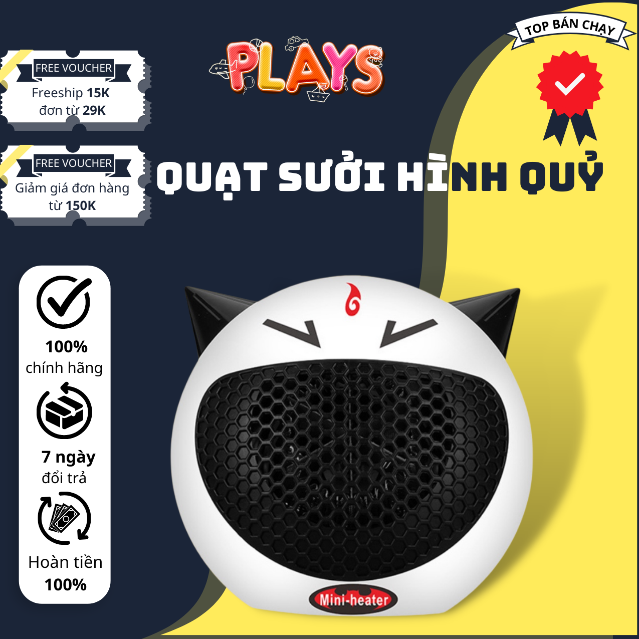 Quạt Mini Mặt Quỷ 500W hình mặt quỷ siêu hót, quạt sưởi điện mini, máy sưởi ấm mini, đèn sưởi ấm mùa đông an toàn khi sử dụng, tiết kiệm điện năng - thiết bị làm ấm mùa đông, lò sưởi mùa đông, may suoi mini da nang.