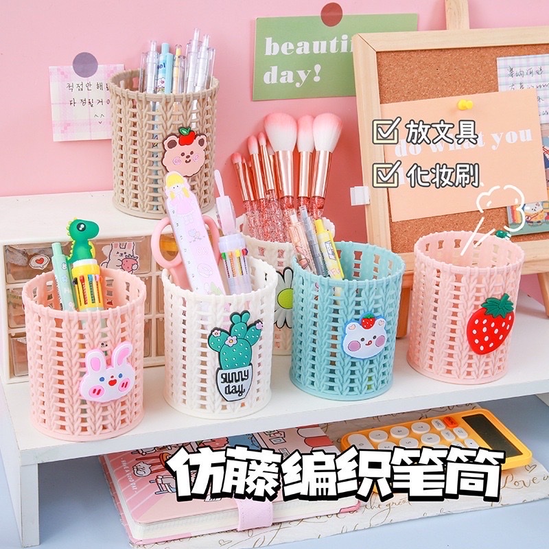 Giỏ - hộp đựng bút siêu cute đính hoạt hình dễ thương hottrend hala0029