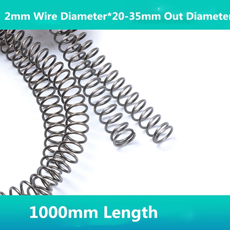 【CW】 1PCSWholesale Big Coil Pressure Spring Long Compression Spring2mm Wire Diameterx(20-35)mm Out Diameterx1000mm Length