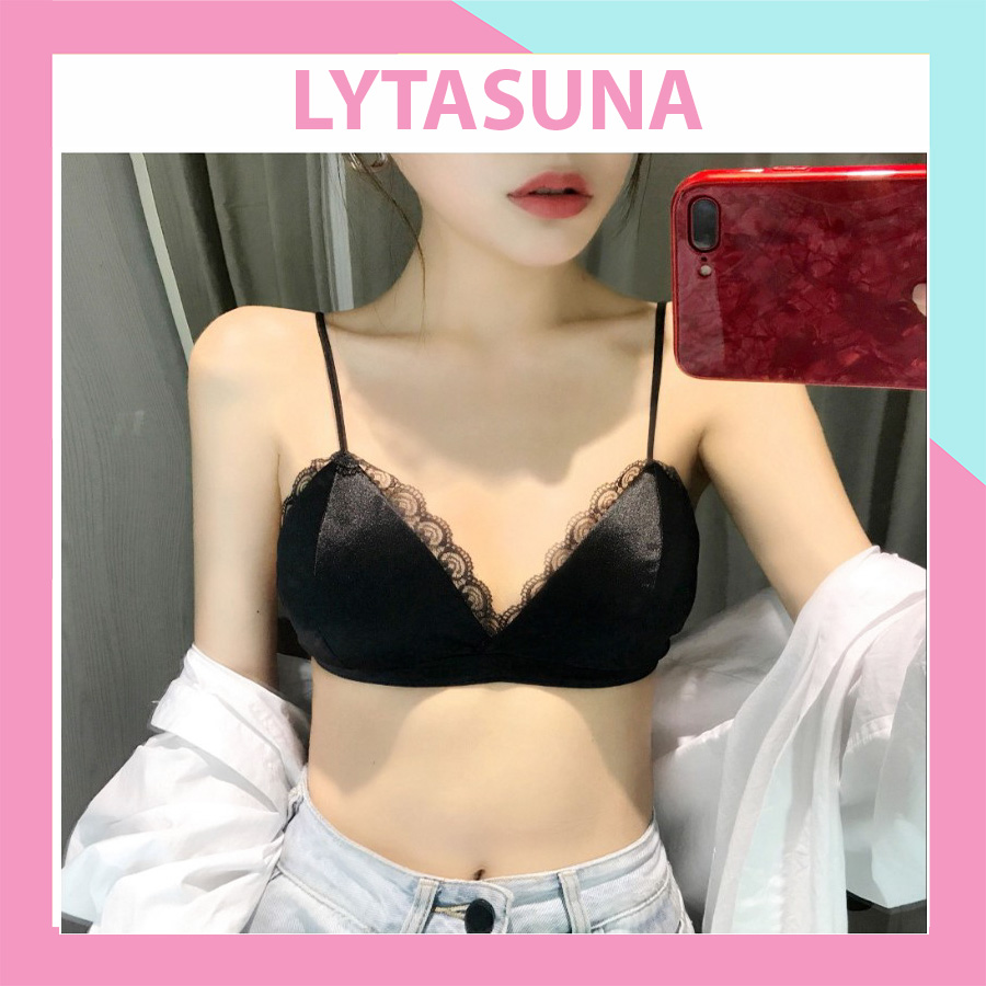 Br05 áo bra phi lụa dây chun co dãn ,đệm mỏng viền ren sexy hút hồn