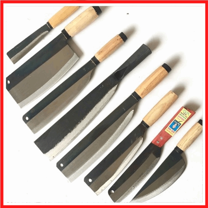 Bộ dao 8 món cao cấp nhà bếp CT45, Hàng shop giao dao tông cán thép