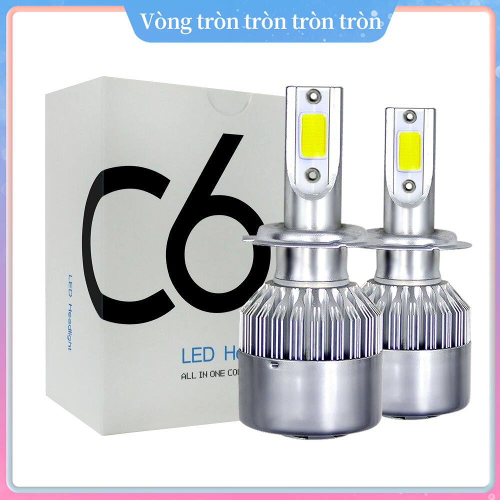 Đèn led ô tô 2 pcs đèn pha led siêu sáng chùm sáng cao c6 h4 h11