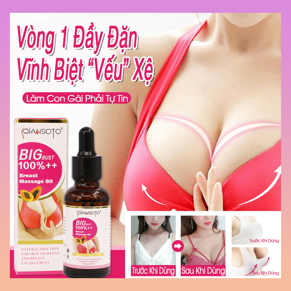 Qiansoto Tinh Dầu Nở Ngực Tăng Ngực Tăng Vòng 1 Enhancement Breast Oil Massage Upsize 1