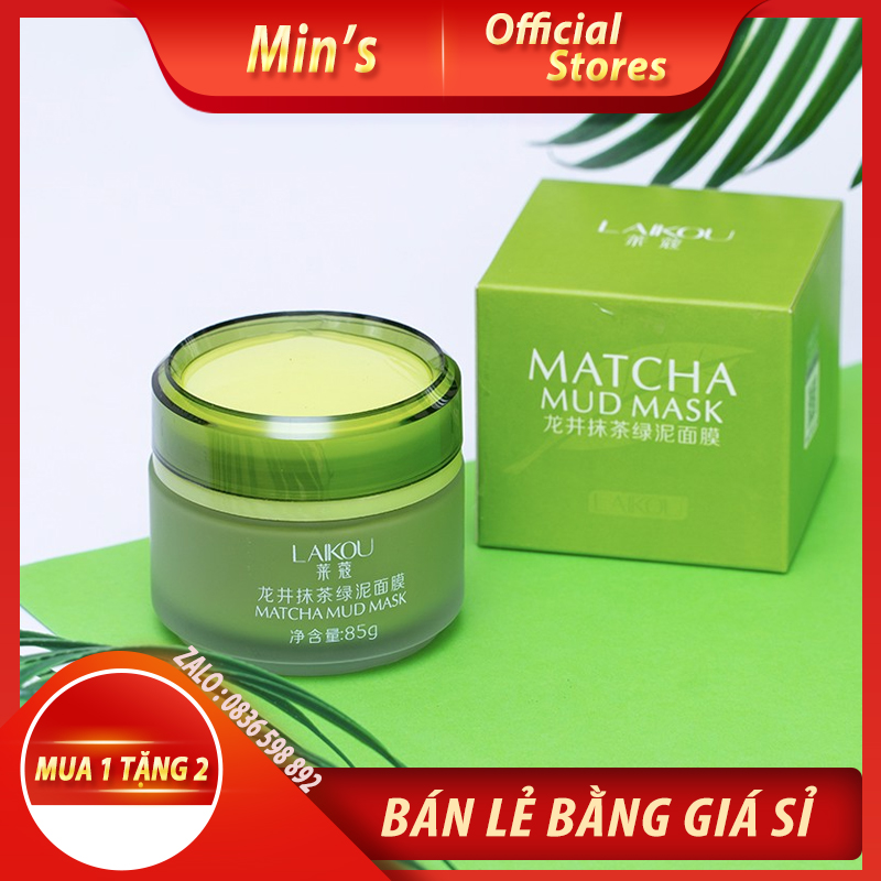 Mặt nạ trà xanh matcha mud mask laikou- tinh chất trà xanh kháng khuẩn giảm mụn giảm thâm