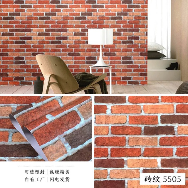 Giấy dán tường giả gạch đỏ keo sẵn khổ 45 cm x10m, cam kết hàng đúng mô tả, chất lượng đảm bảo an toàn đến sức khỏe người sử dụng