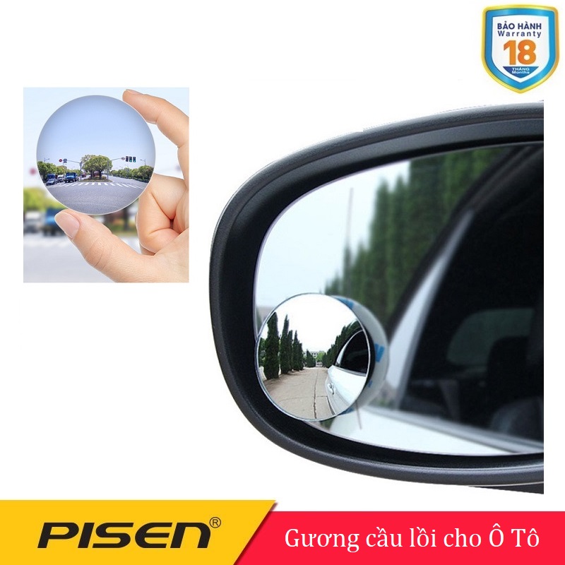 Gương cầu lồi gắn kính hậu ô tô xoay 360 xóa điểm mù PISEN - Car Reversing Round Mirror Pisen