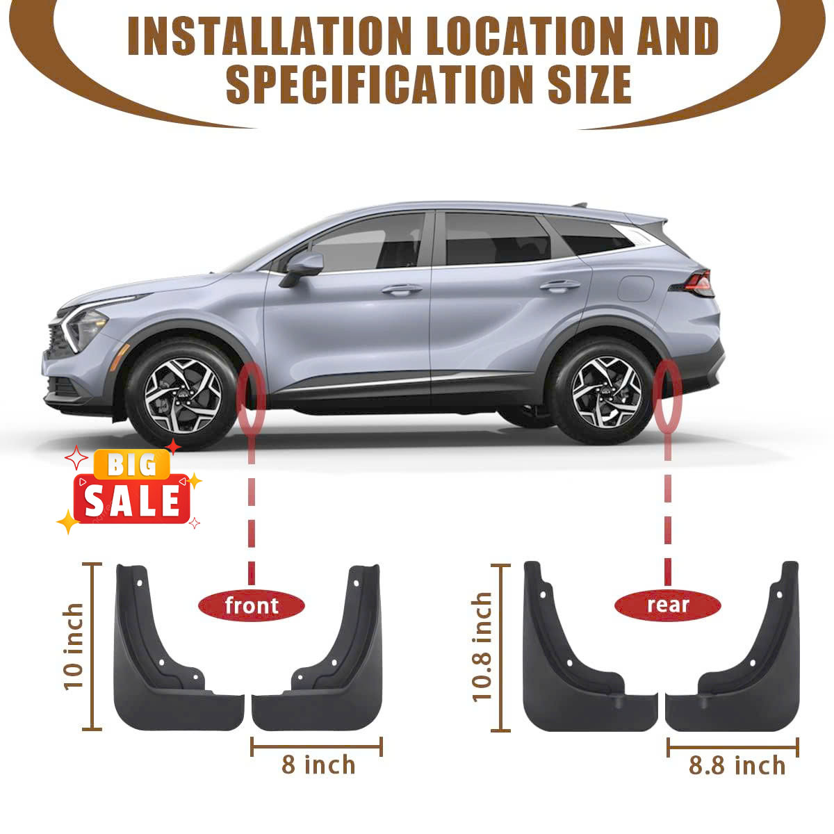 Chắn Bùn Sportage 2022 2023 2024 2025 2026 ( Hàng Chuẩn From ) - Bộ 4 Chắn Bùn Bánh Kia Sportage