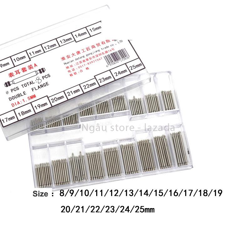 Hộp trục chốt dây đồng hồ đeo tay 144 cái (8-25mm)