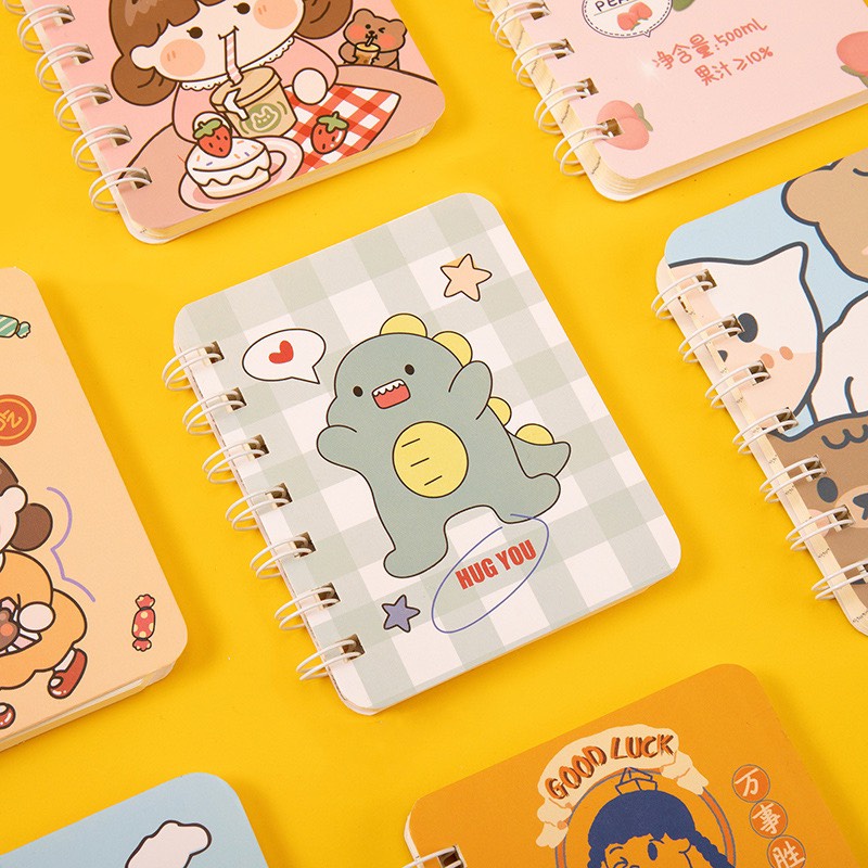 Sổ tay ghi chép gáy xoắn nhiều mẫu xinh xắn Siêu đáng yêu, Sổ ghi chép cầm tay mini