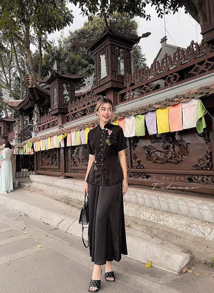 [HCM]SET ĐỒ LAM ĐI CHÙA THÊU CÁ NGỌC CAO CẤP D14