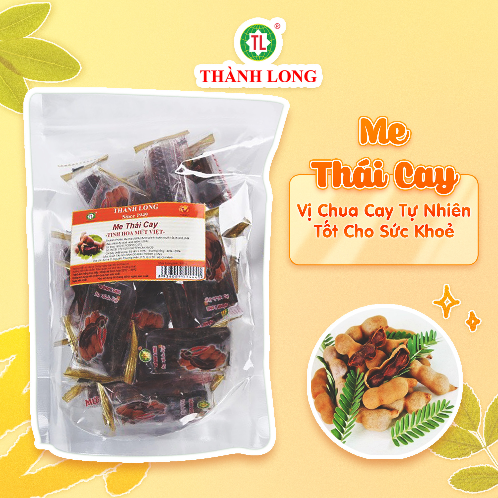 Mứt me thái sấy khô cay thơm ngon thành long 500gr - việt nam
