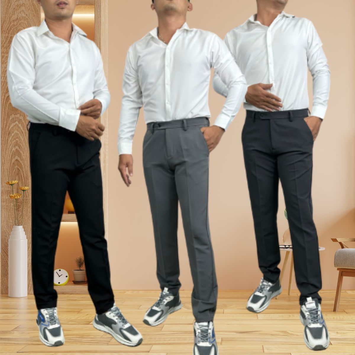 (Size 28-46), Quần tây âu nam BIGSIZE < 130kg ống xuông phôm body công sở chất co giản 4 chiều - T&amp;T_ store