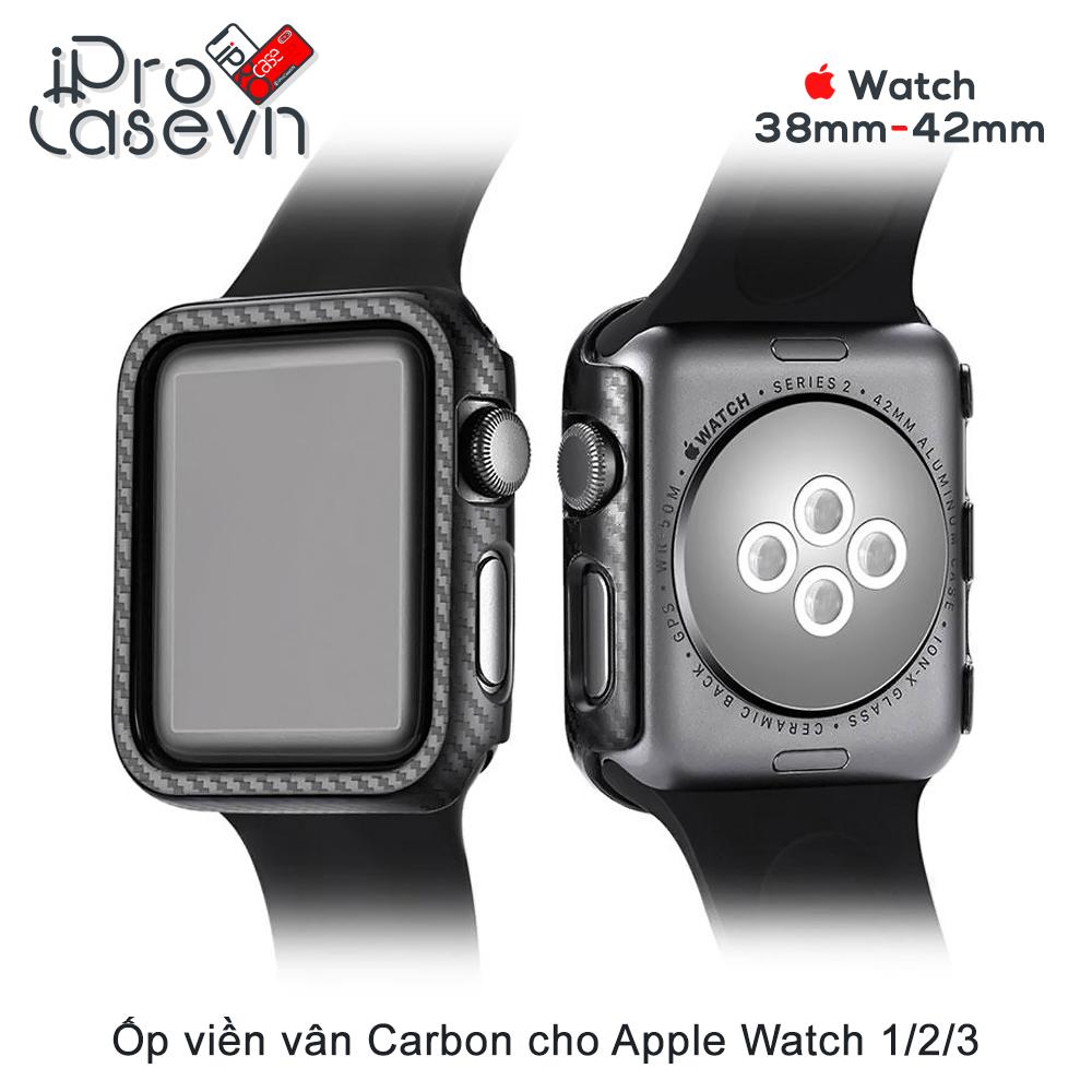 Ốp viền vân Carbon cho Apple Watch Serial 1/2/3 (size 38mm/42mm)