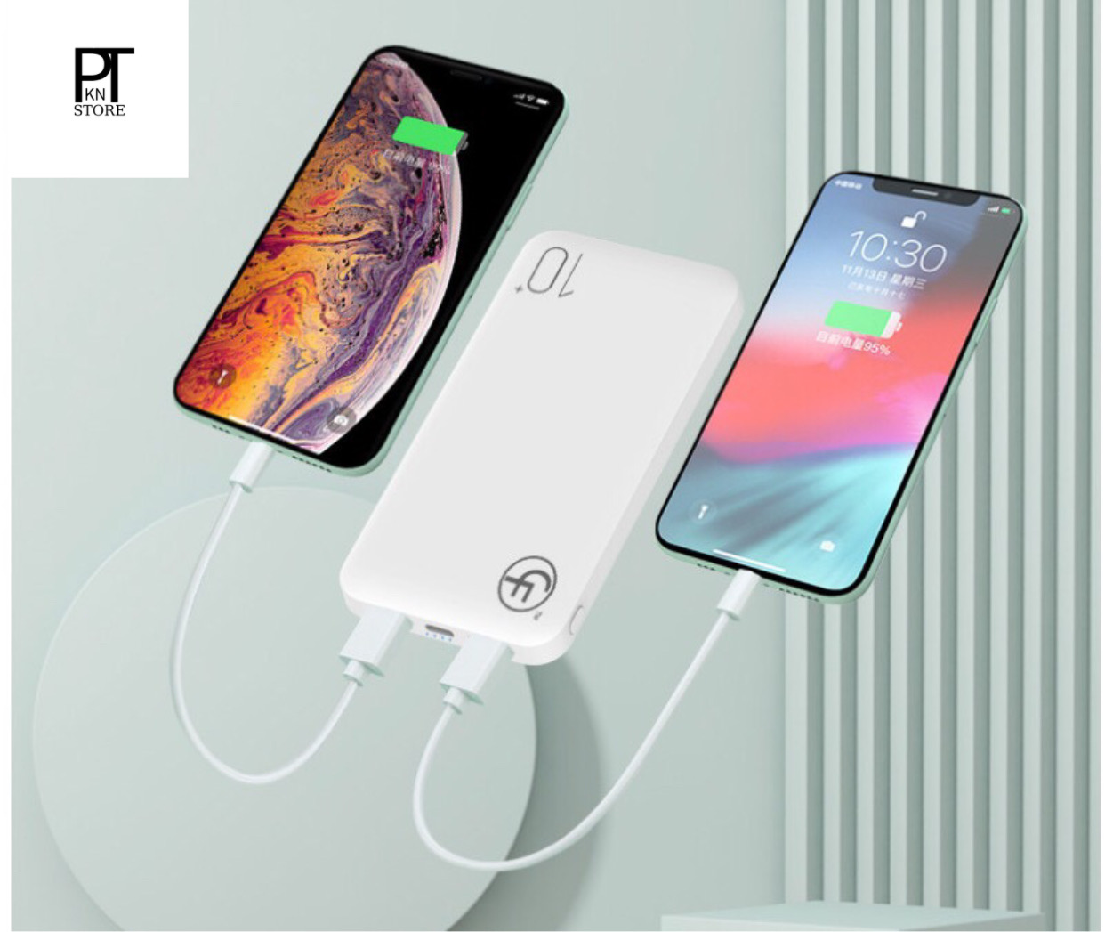 Sạc dự phòng 10000mah - sạc được hơn 3 lần sạc - 2 cổng sạc