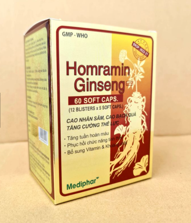 Viên bổ sung cao nhân sâm, vitamin và khoáng chất Homfamin Ginseng hộp 60