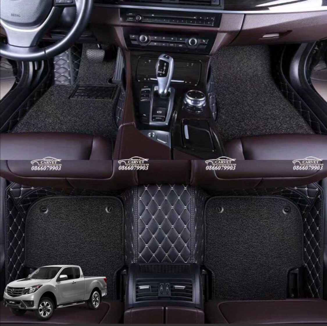 Thảm lót sàn 6d da pu cao cấp dành cho mazda 2, mazda 3, mazda 6, cx5, bt50