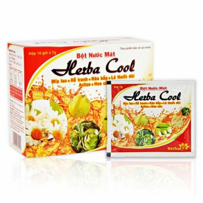Bột nước mát herba cool, hộp 10 gói.