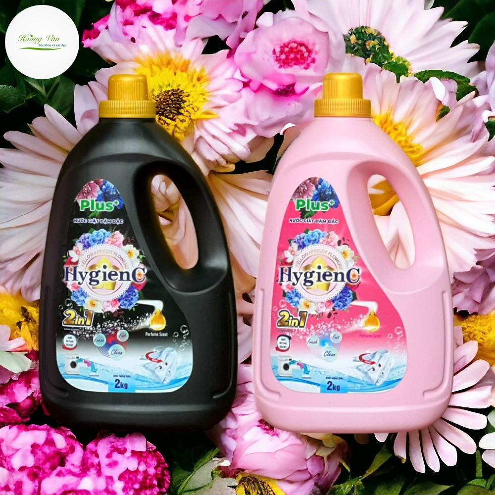 Combo 02 Chai nước giặt HyGienC Plus hương nước hoa đậm đặc - Chai 2kg