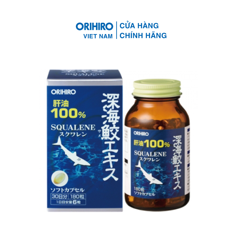 Viên Uống Dầu Gan Cá Mập Orihiro 180 Viên Giúp Giảm Đau, Viêm Sưng Các Khớp Xương, Cải Thiện Tim Mạch