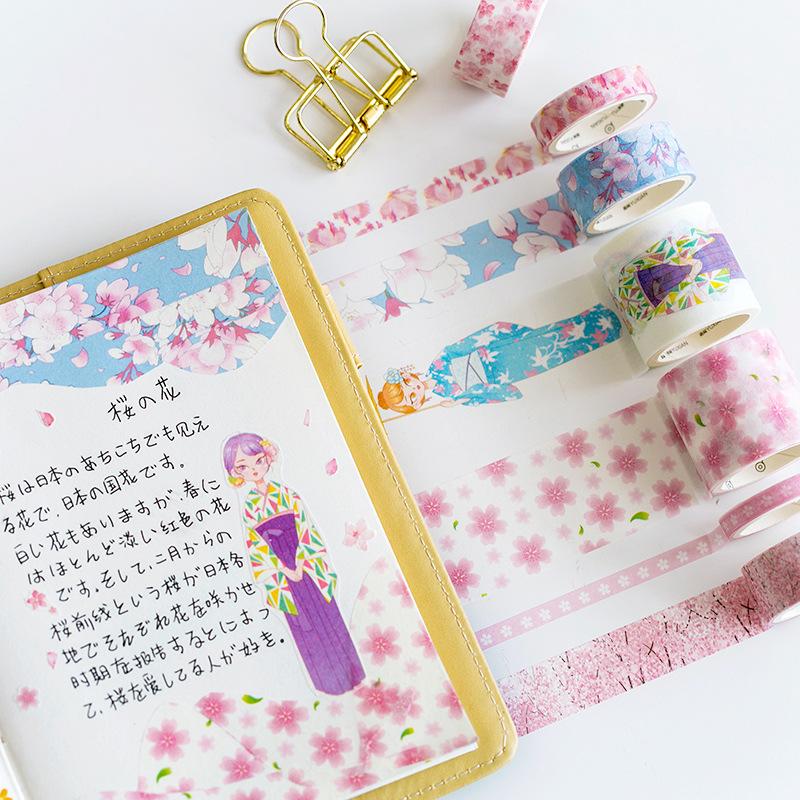 Set 10 Cuộn Băng Dính Washi Tape Siêu Dính, Họa Tiết Dễ Thương, Độc Đáo, Trang Trí Sổ Tay, Sổ Nhật Ký, Sổ Kế Hoạch