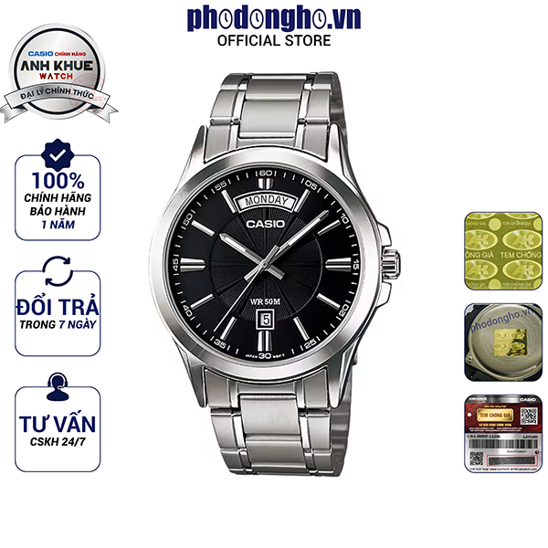Đồng hồ nam dây kim loại Casio Anh Khuê MTP-1381D-1AVDF