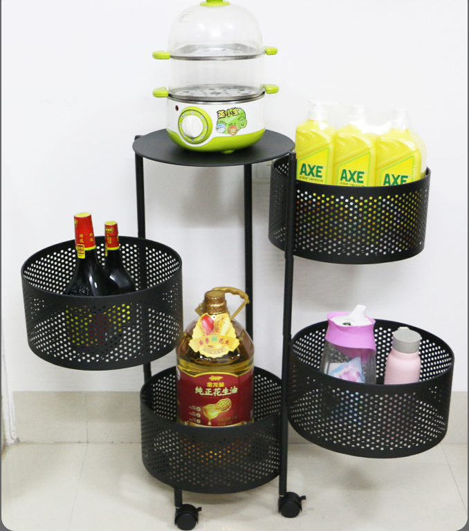 Kệ Đựng Gia Vị Xoay 360 Độ 3 Tầng, 4 Tầng, Kệ Để Đồ Nhà Bếp Thông Minh Dáng Vuông, Tròn GD637-KK