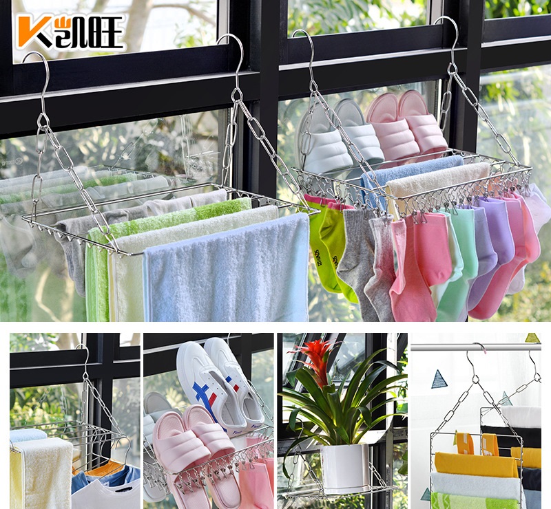 [Hàng mới về]Giá phơi đồ ban công inox 36 kẹp