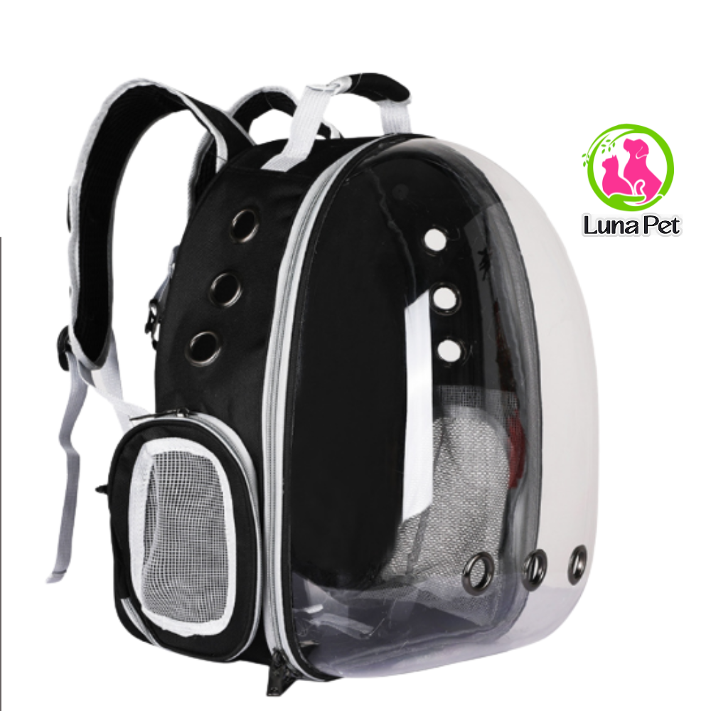 Balo vận chuyển mèo vận chuyển chó mèo giá rẻ - Balo kính trong đựng chó mèo kèm miếng lót Luna Pet BL01