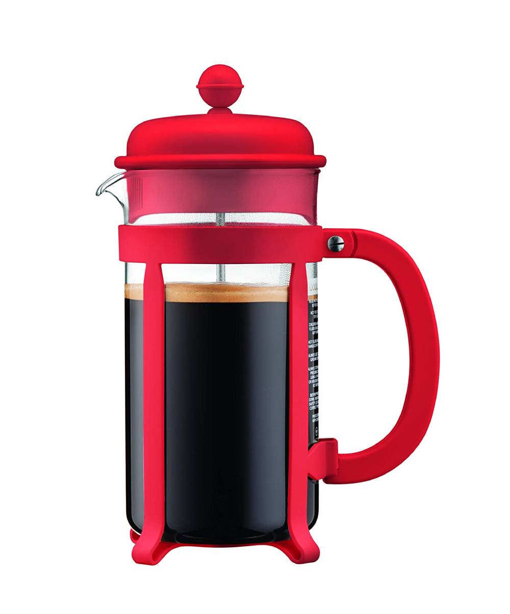 BÌNH PHA CÀ FRENCH PRESS - BODUM JAVA FRENCH PRESS 350ML RED -  Đơn giản chỉ cần thêm bột cà phê xay thô và nước nóng, đợi 4 phút rồi từ từ đẩy pittông xuống