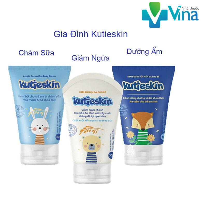 [HCM](trọn bộ) Kutieskin Kem Bôi Chàm Sữa, Dịa Da, Hăm Tã Cho Bé Hộp 30gr