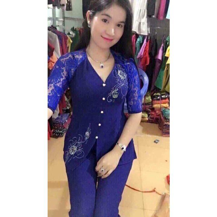 Đồ bộ ENICOSA bà ba phong cách lịch sự mùa xuân dành cho phái nữ từ 18 tuổi đến 60 tuổi  có bốn màu kích thước freesize dưới 56kg