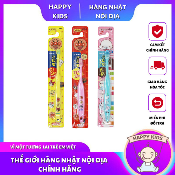 Bàn chải đánh răng cho bé 0-3y/1-5y/6-12y lion nhật bản