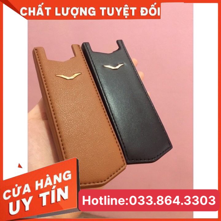 Bao da Vertu S đen trơn nâu trơn da nhập khẩu hàng loại 1