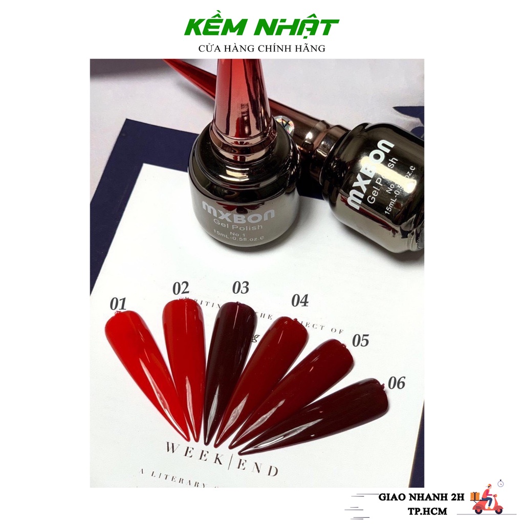 Sơn Gel MXBON 6 Màu Đỏ - Chính Hãng Loại 1