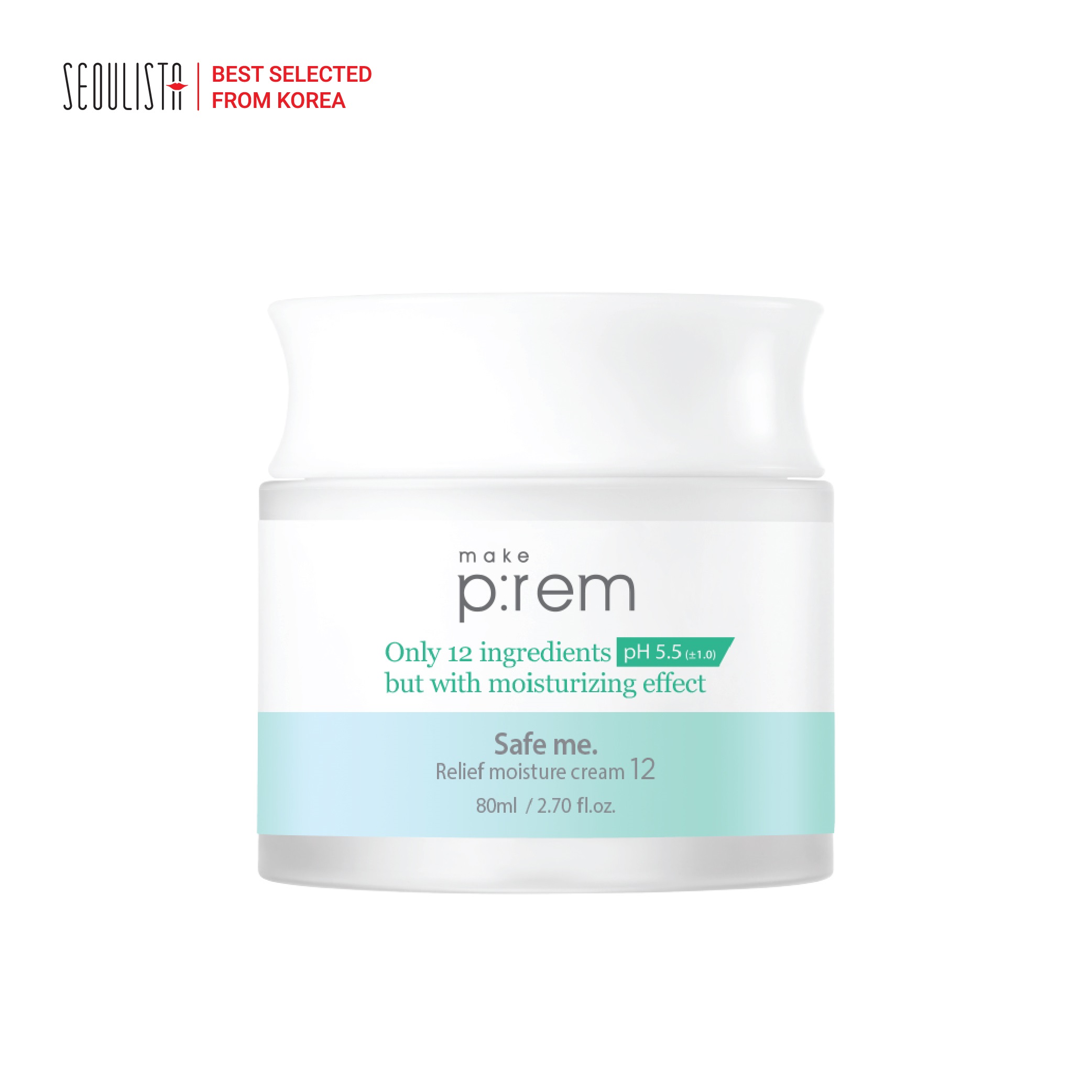 Kem dưỡng ẩm cho da nhạy cảm Make P:rem Safe me. Relief Moisture Cream 12 80ml