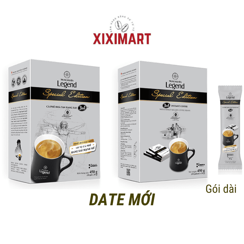 Cà phê hòa tan rang xay 3in1 special edition trung nguyên legend hộp 450g , cafe sữa với vị cà phê rang xay mạnh mẽ xiximart
