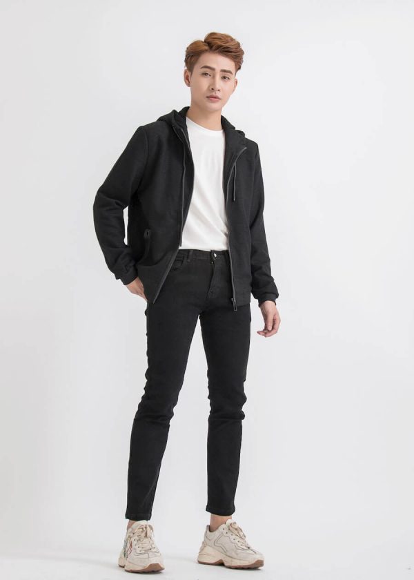 Quần jean nam đen trơn co dãn chất jeans cao cấp đủ size dễ phối đồ