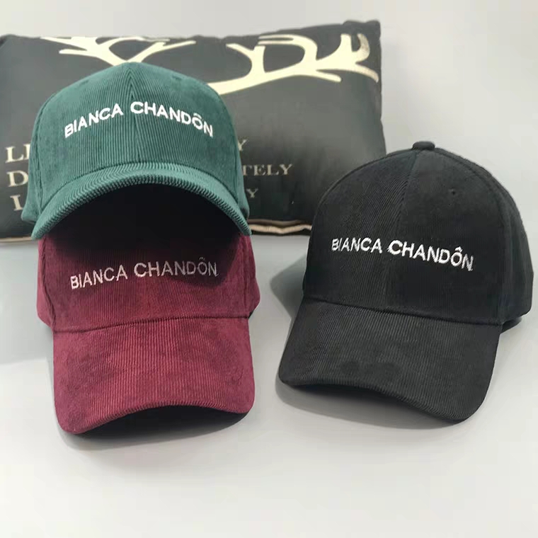 Nón Lưỡi Trai Nam Nữ Nhung Gân Tăm Thêu Họa Tiết Chữ BiacaChandon, Mũ Kết Có Khóa Gài Điều Chỉnh Vòng Đầu