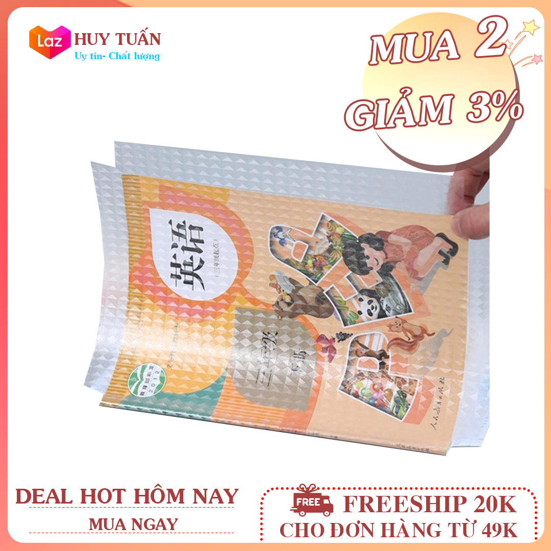 Bộ 10 tờ decal trong suốt bọc sách vở cho bé kích thước 43x30cm ,decal trong suốt bọc sách vở cho bé, dụng cụ học tập, văn phòng phẩm Huy Tuấn