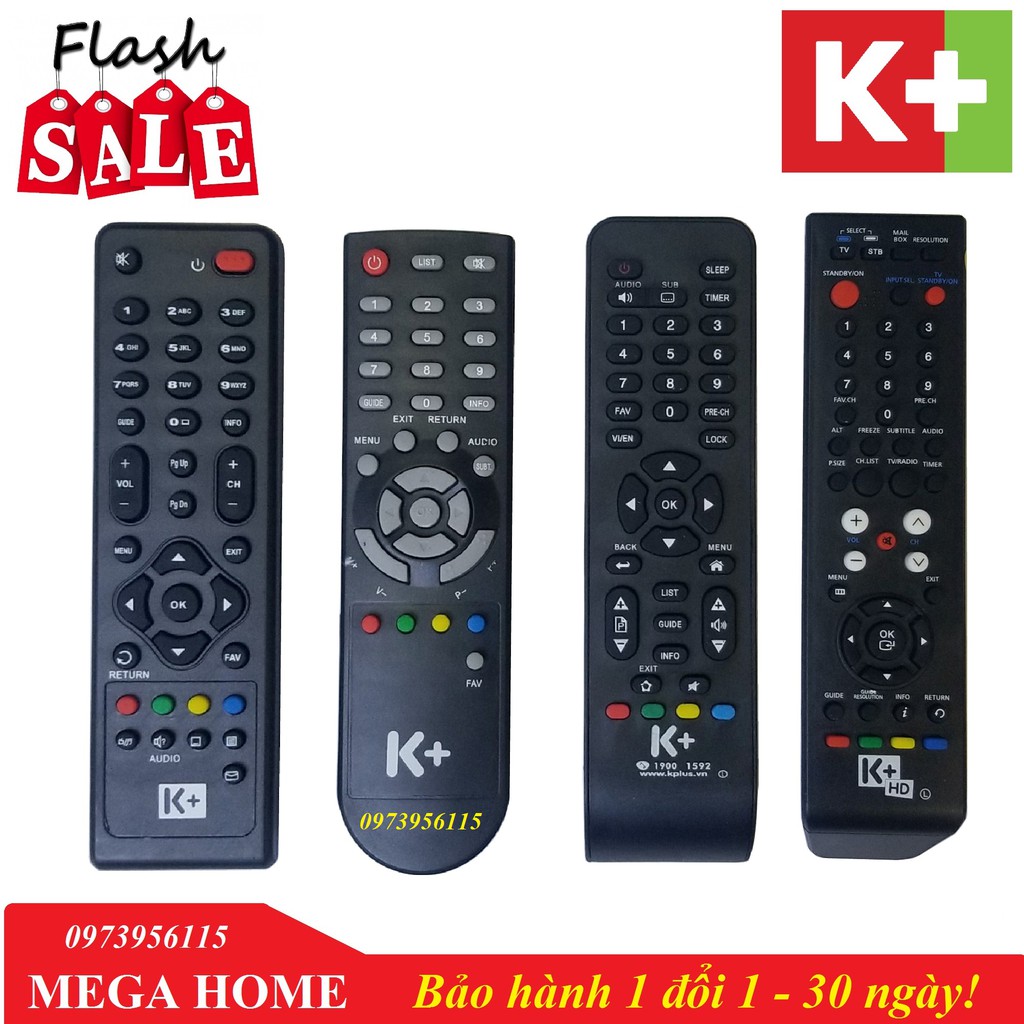 Điều khiển đầu thu K + chính hãng full mẫu - K+SD mới