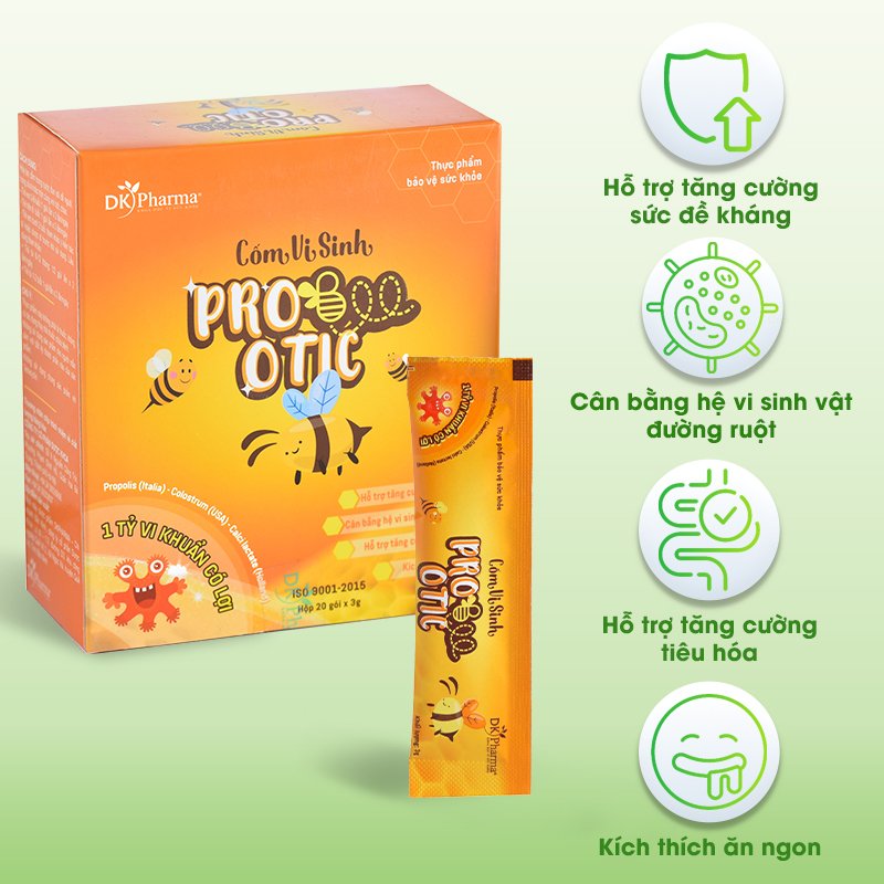 Cốm vi sinh tăng cường tiêu hóa, kích thích ăn ngon Probeeotic - Hộp 20 gói