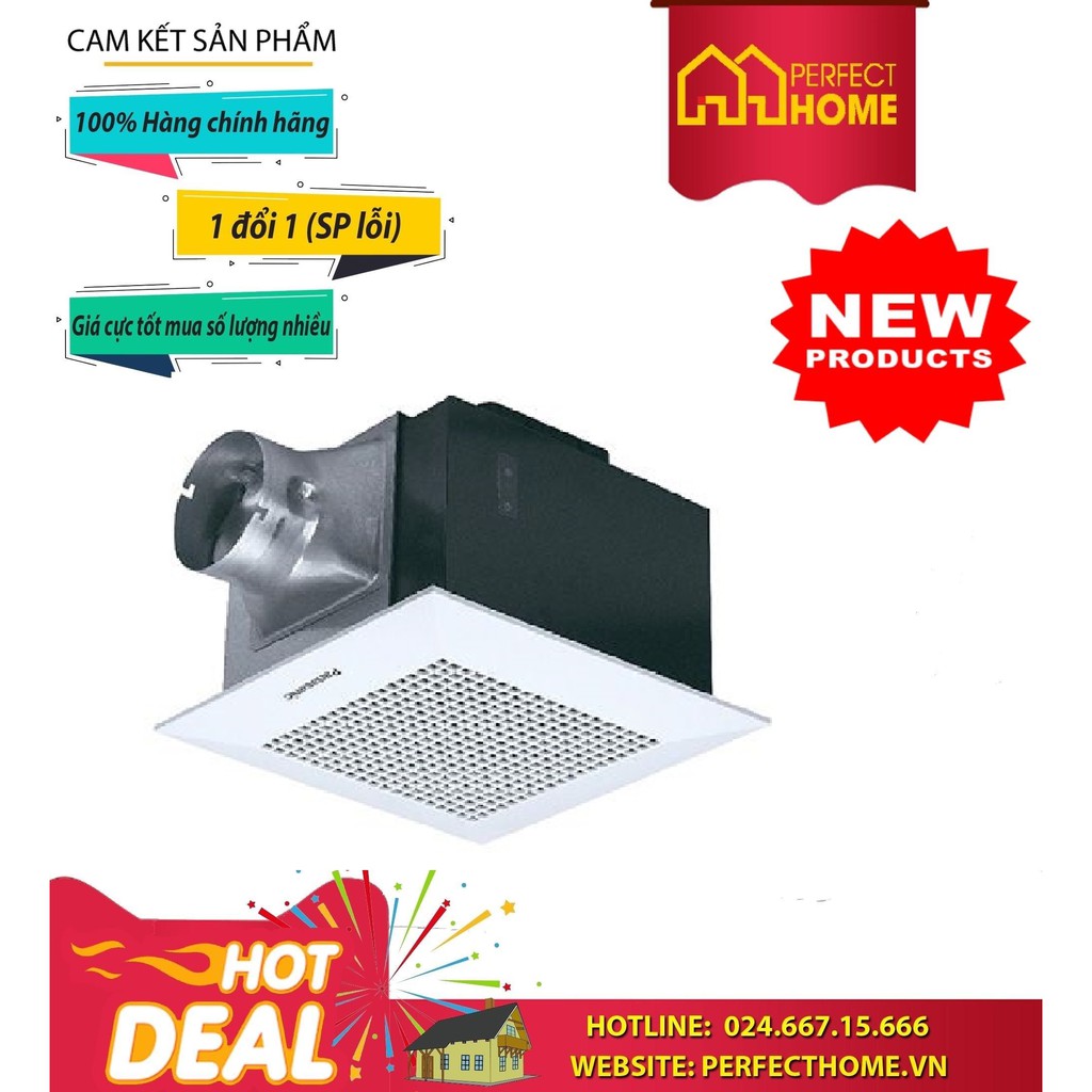Quạt hút âm trần panasonic fv-38ch8 dùng với ống dẫn 150mm - 2 cấp tốc độ