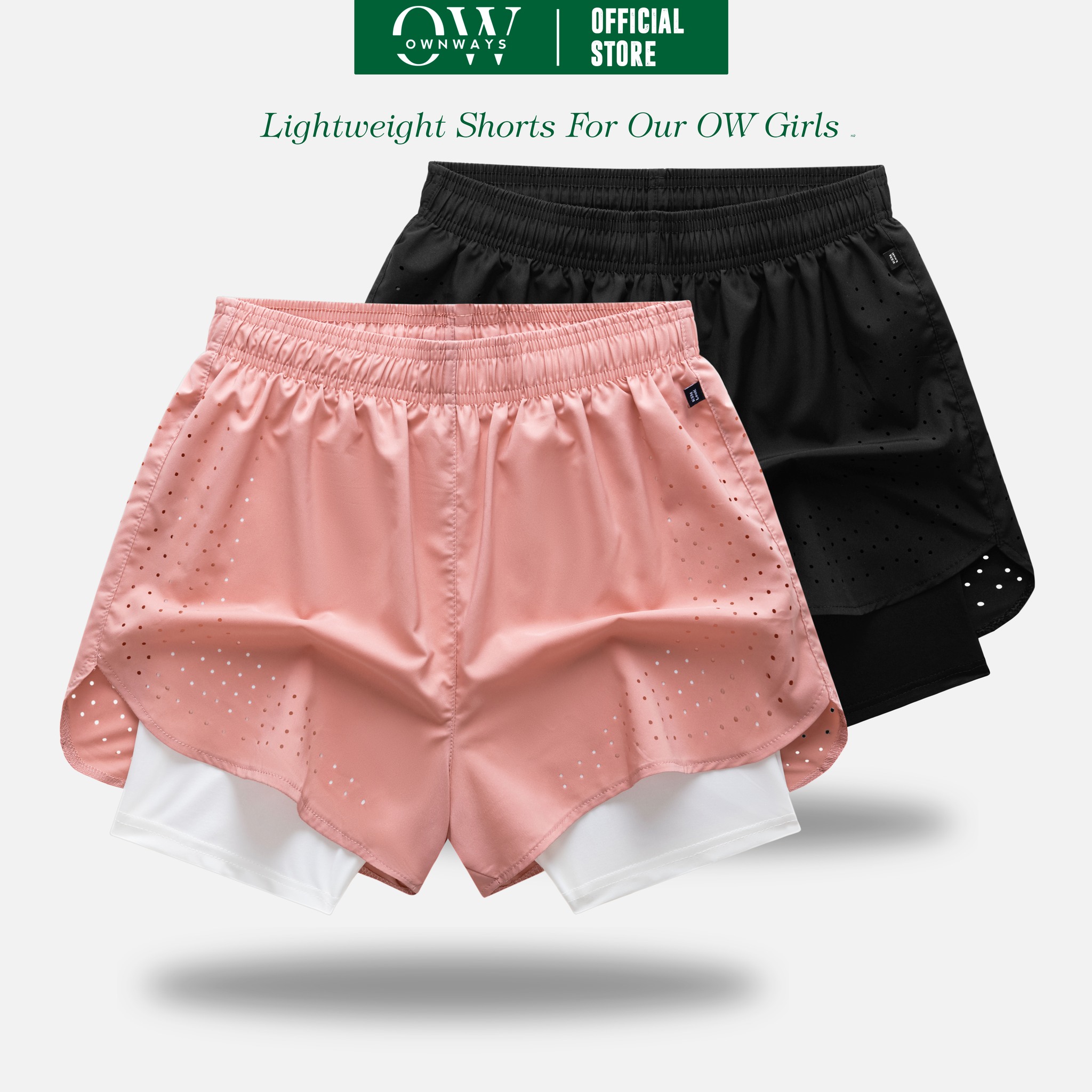 Quần Sooc Short Đùi Ngắn Thể Thao Nữ Own Ways Tậy Gym Yoga Aerobic Vải Mỏng Nhẹ Mát Chạy Bộ Bơi Lội OWQ276