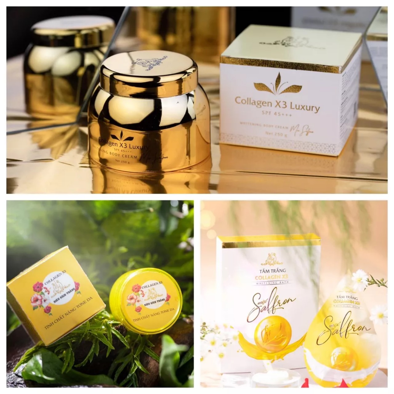 Body x3 + kích + tắm trắng collagen x3 mỹ phẩm đông anh chính hãng