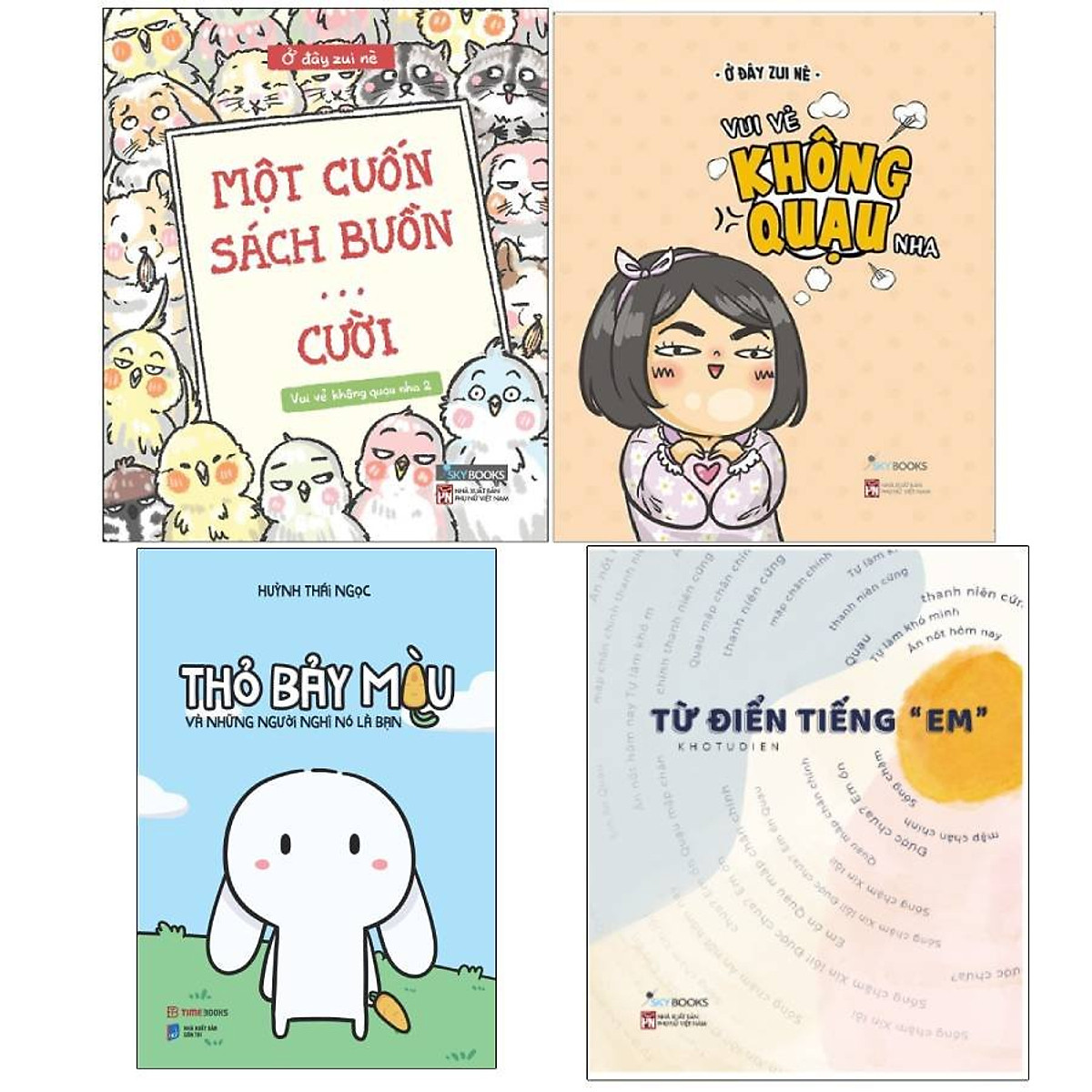 ComBo 4 cuốn sách hài hước: từ điển tiếng em, vui vẻ không quạo, cũng là tiếng em mà sao lạ lắm, một cuốn sách buồn cười